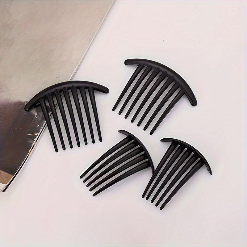 4pcs/3pcs Retro Simple -tooth/five-tooth Plastic Hair Comb Bangs Hair Comb Hair Comb Hairpin Bangs Hair Comb Headwear Gift Hair Roller Hair Headwear, , Rectangular Shape