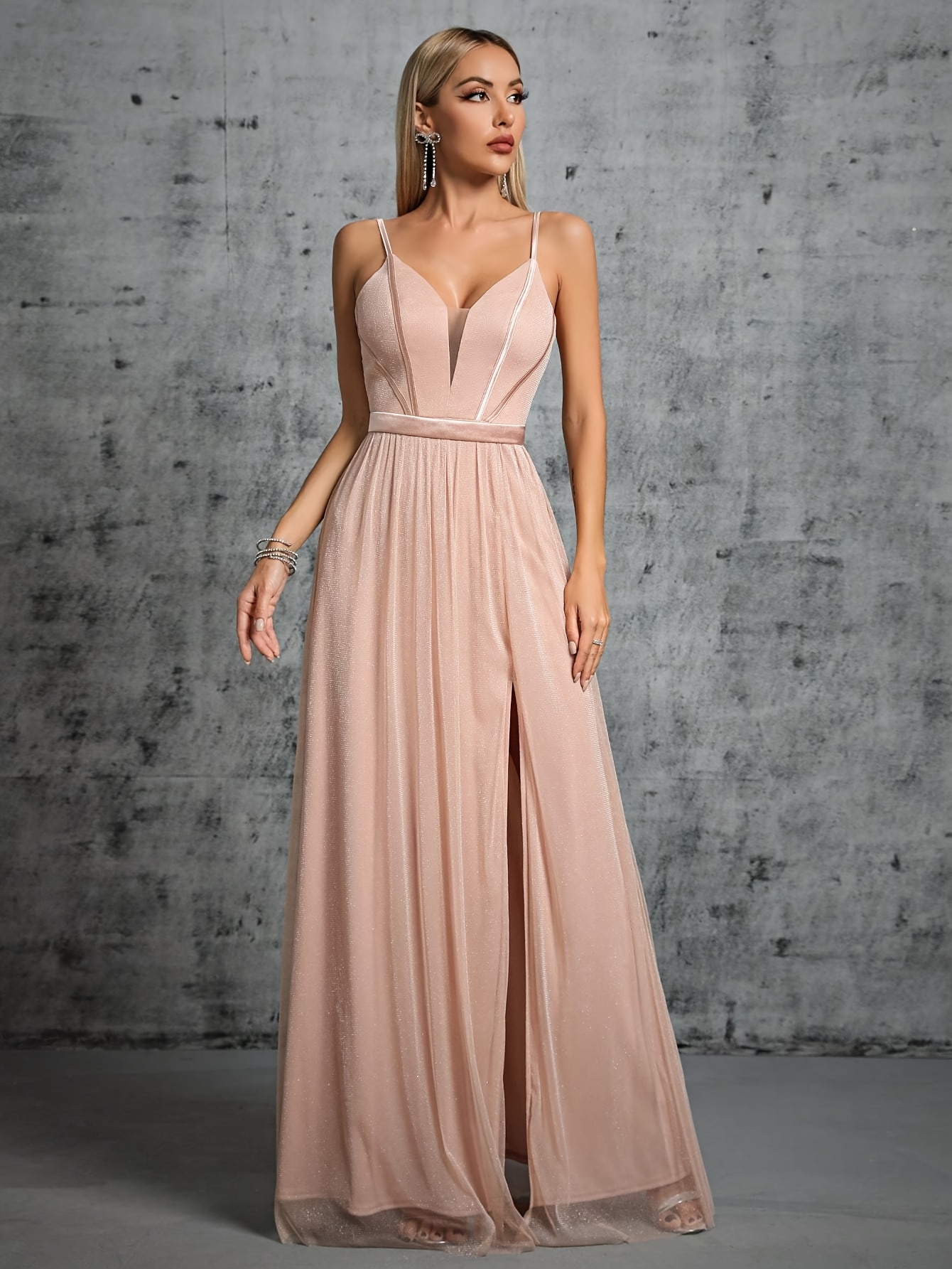 formal maxi dresses for wedding guests A-Line Elastic Silk like Satin Guest Dress COCOMELODY B0DRFDHVGZ, 10 Days / Army Green / Small Size:(Walk) 60 inches Dusty Rose Quinceanera Vintage Princess Beige Cotton 5% Elastane.