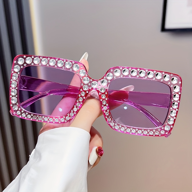 

1pc lunettes de mode pour femmes Bling strass dégradé décontracté pour plage fête, Noël et Saint-Valentin et cadeaux de fêtes de mariage