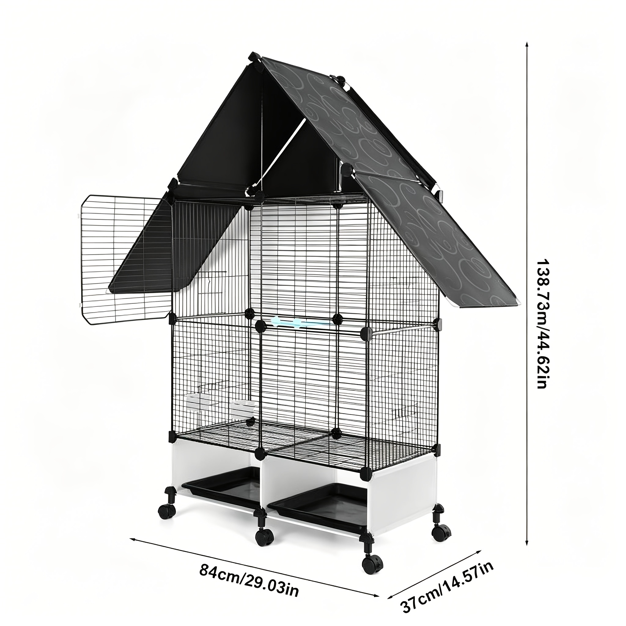 TEMU Large Bird Cage - A Spacious Habitat For Long Tailed Parrots, With Roofs, , Hanging Toys, And Safety Fences For Parrots, , And Pigeons
