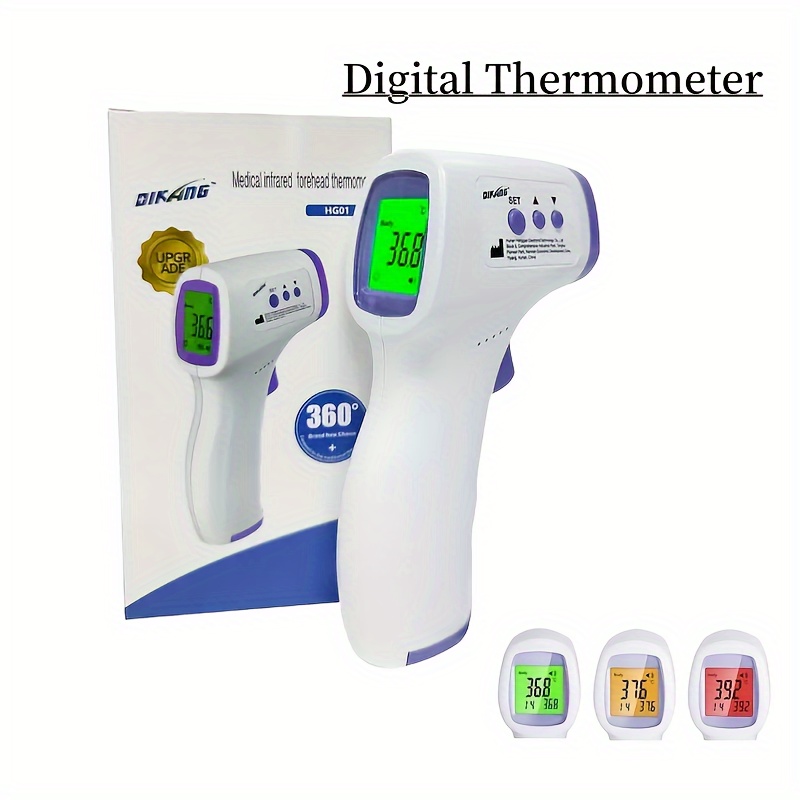 Termómetro infrarrojo, termómetro médico digital sin contacto con lectura  precisa y alarma de alta temperatura