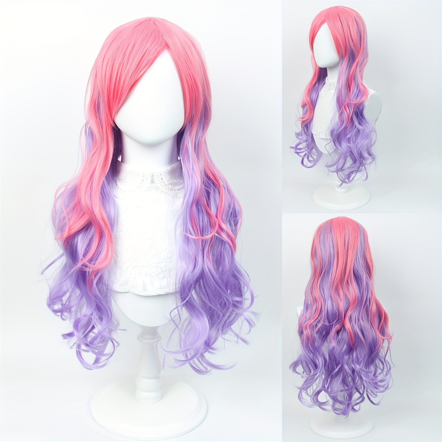 

Anime Cosplay Wig For Women - 28" Heat Resistant Wavy Synthetic Hair With Adjustable Buckle Net Cap, Long Wavy Wig For And Music Festivals