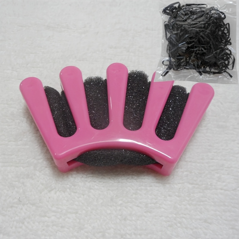 TEMU 2pcs Set (1 Hair Bun Maker + 1pc Of 100pcs Hair Ties) Diy Hair Styling Tool Kit: Quick Bun Maker, Stylist Curling Wrench Accessories, Suitable