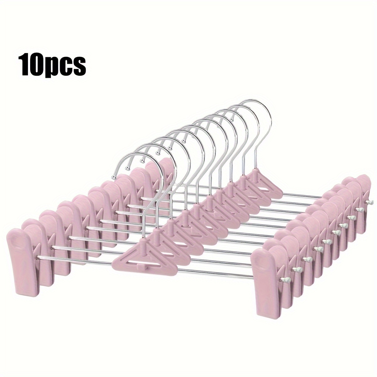 10pcs/20pcs Pants Hanger And Clip, Skirt Hanger, Clothes Jacket Rack, Rotatable Hook Christmas, Christmas Gifts