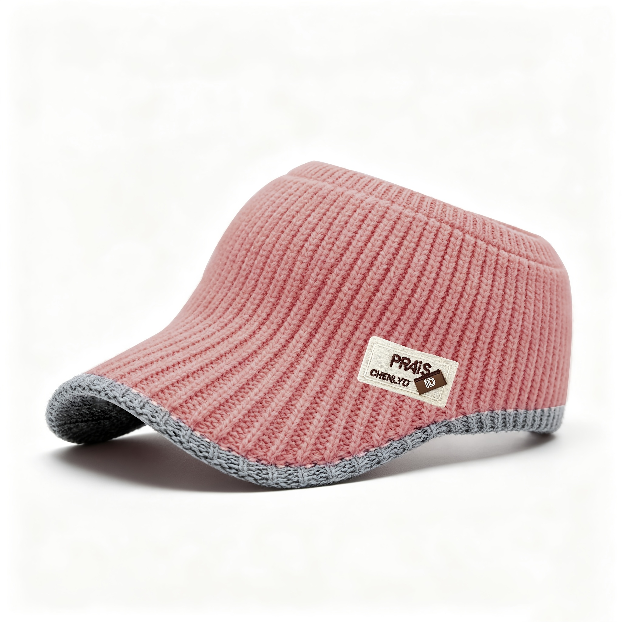 TEMU Men's Baseball Cap With Vertical Stripes, Thickened Top With Ventilation, Knitted Women's Hat, Suitable For Ponytails, Thick And Warm For