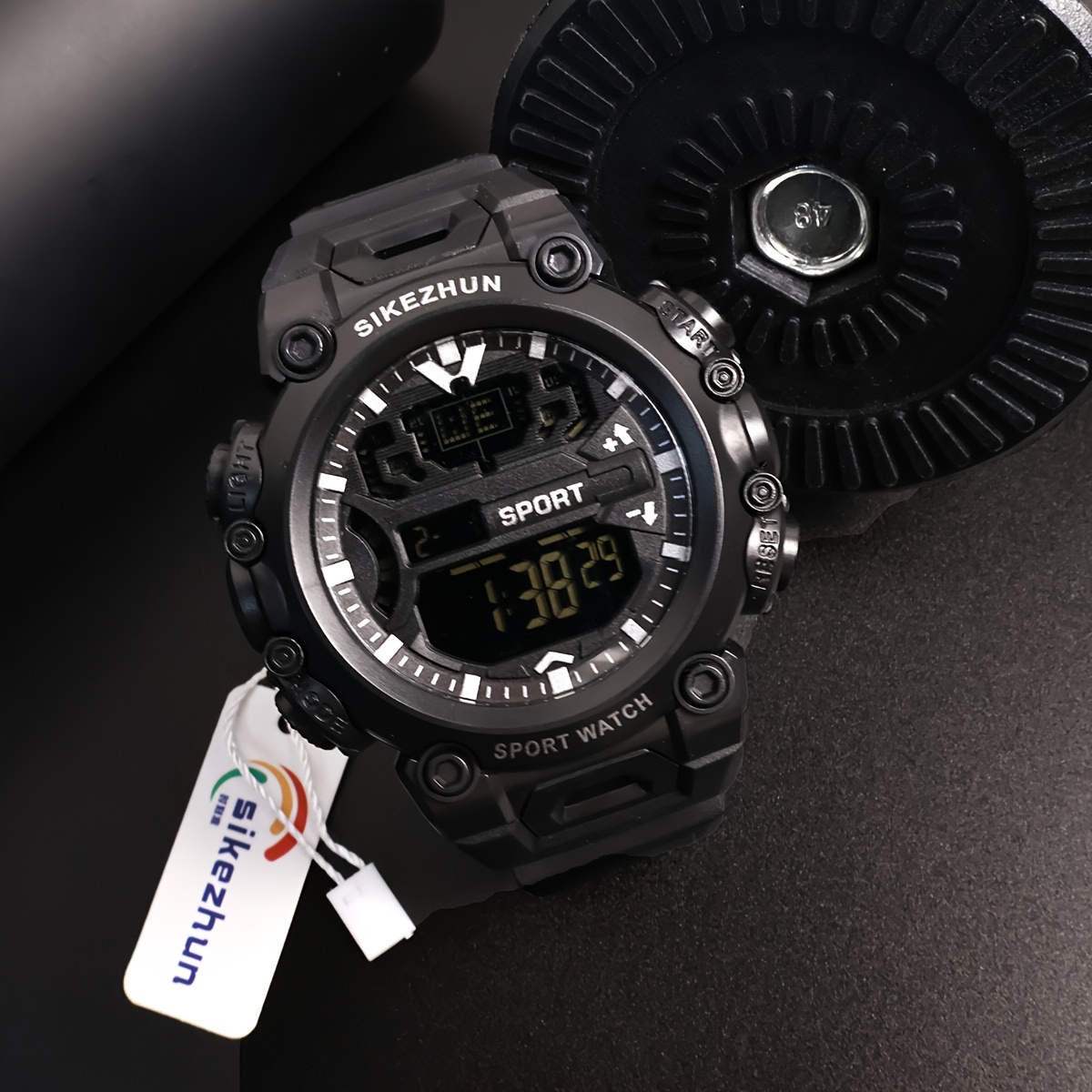 1pc mens led watch timer electronic watch day Temu Bahrain