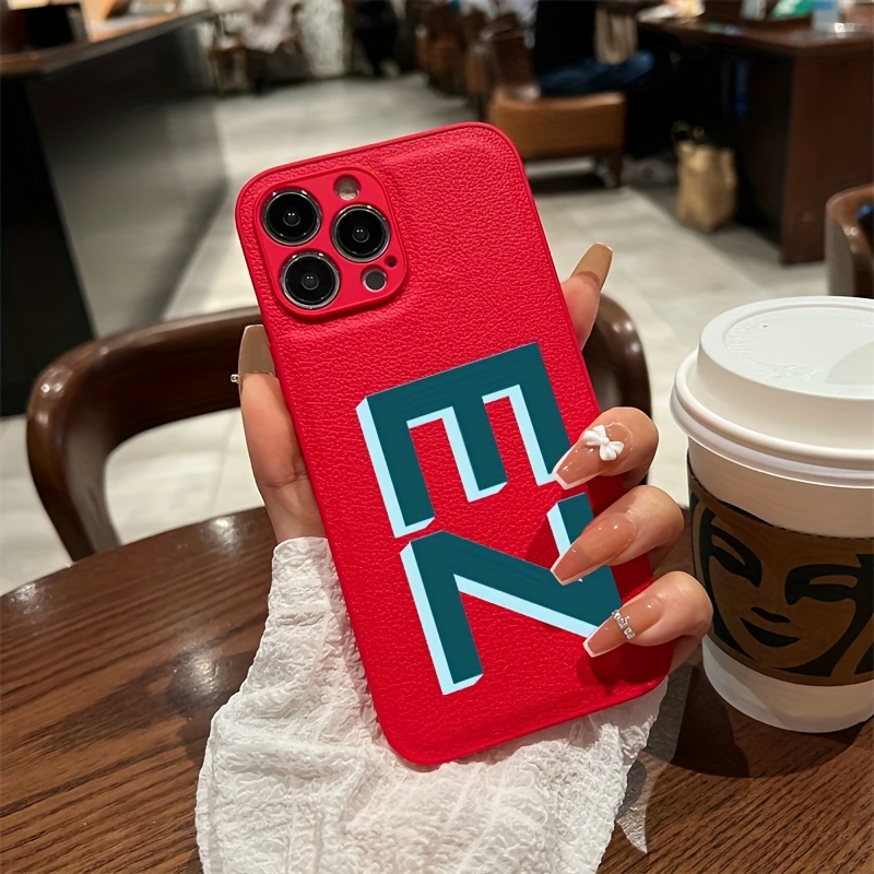 TEMU Personalized Customized Name Initials Letters Case Compatible With Iphone 11 12 13 17 Pro Max Faux Leather 3d Luxury Color Big Letters Cover 13