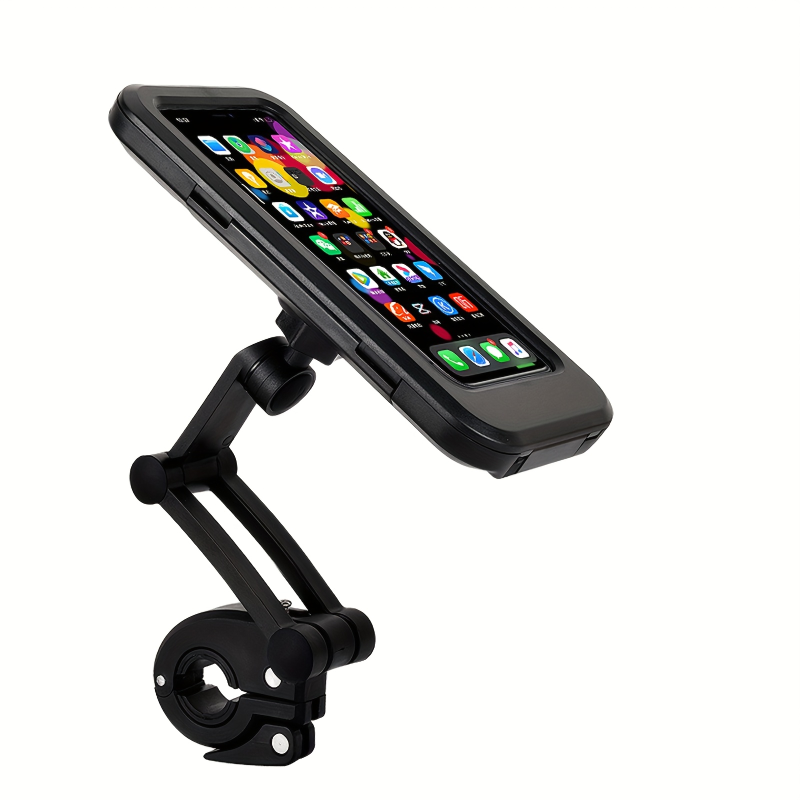 TEMU Phone Mount For Bicycles, Secure Handlebar Holder Suitable For Bikes And Motorcycles, Works With Iphone, , , In Black Color
