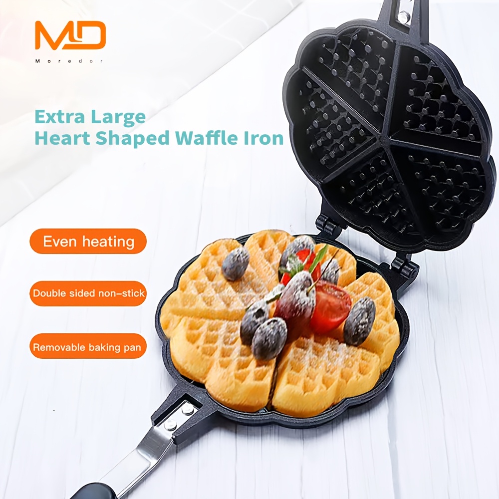 double sided heart shaped waffle pan non stick Temu Australia