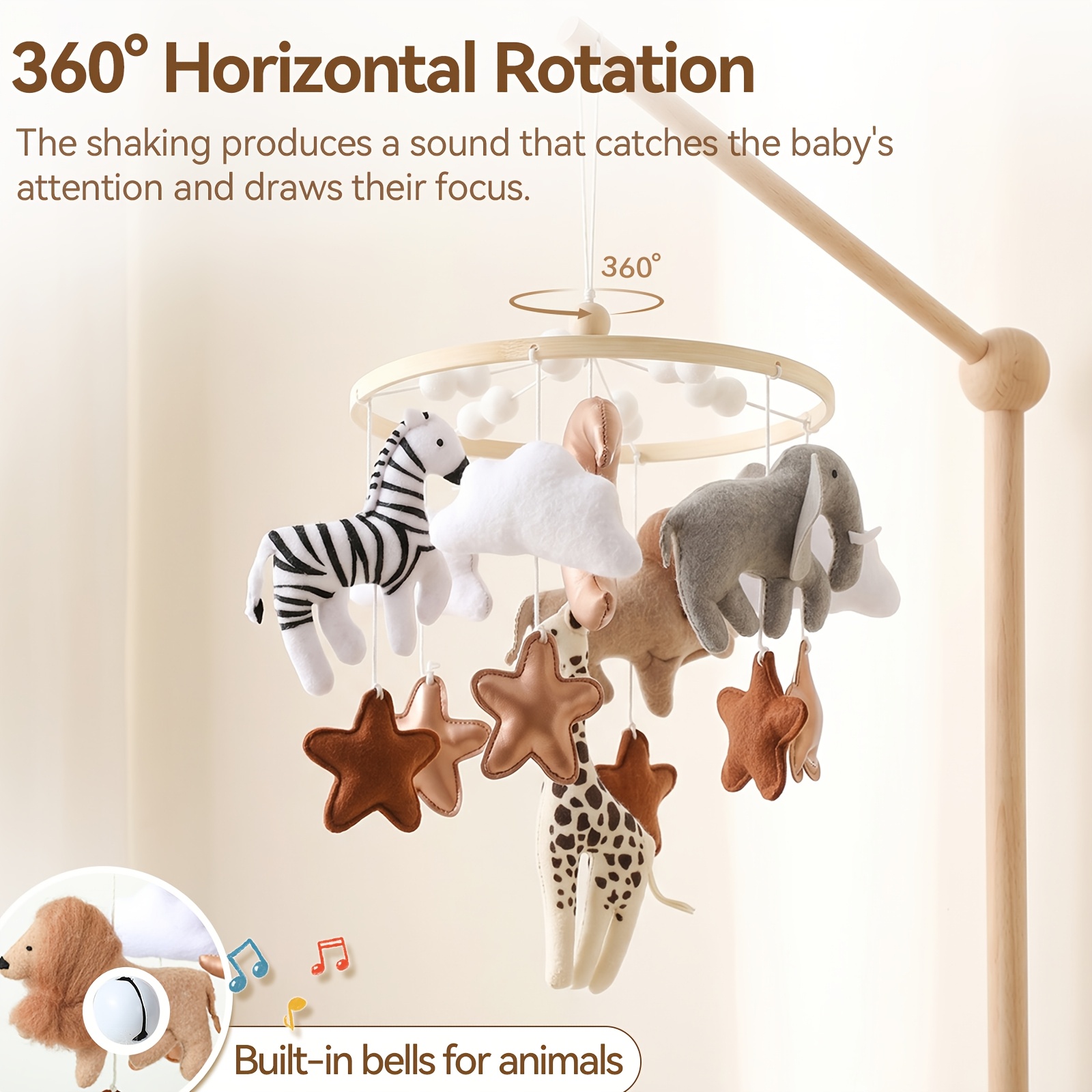 Animal King Bed Bell Baby Bed Hanging Toy