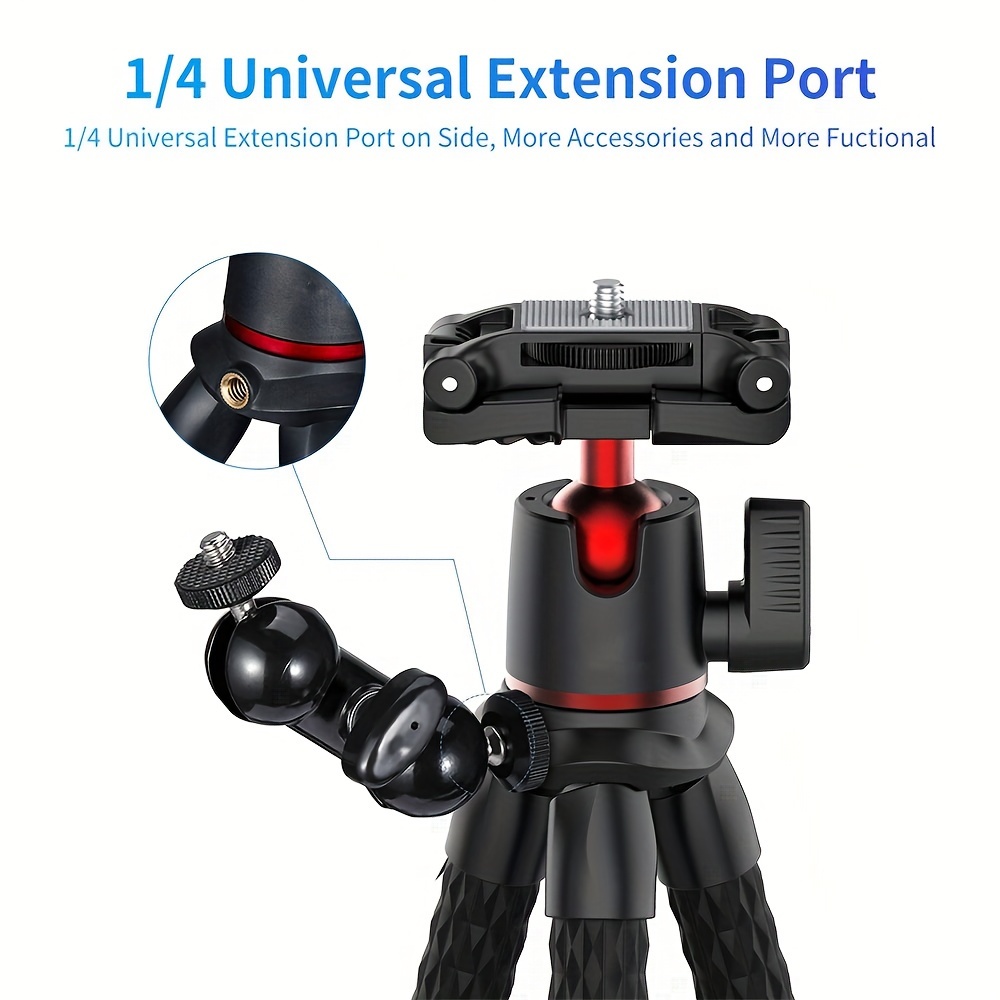 mini flexible tripod compact stand featuring a concealed phone holder with cold shoe mount 1 4 screw compatible with magic arm universal for iphone 16 15 14 pro  s   8 samsung     sony cameras details 0
