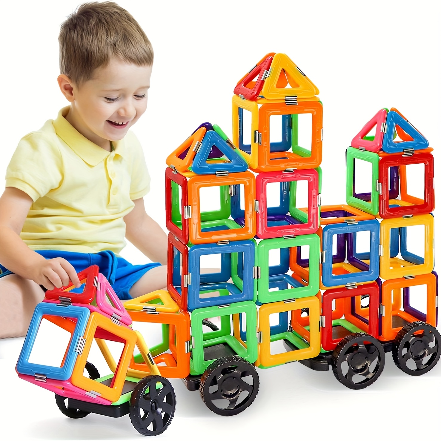 TEMU Magnetic Building Blocks, Magnetic Tiles 3 4 Years Old Boys And Girls' Magnetic Toys, Magnetic Construction Toys, Learning Toys, Children's