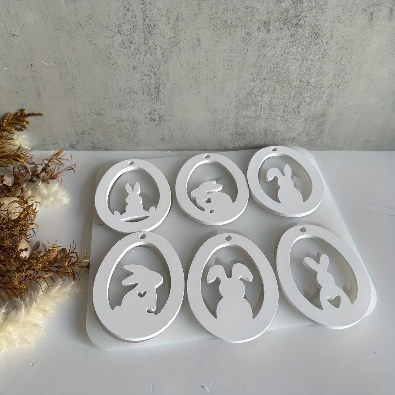 

Silicone Mold For Making Resin Pendant Mold For With Easter Rabbit And Egg Design