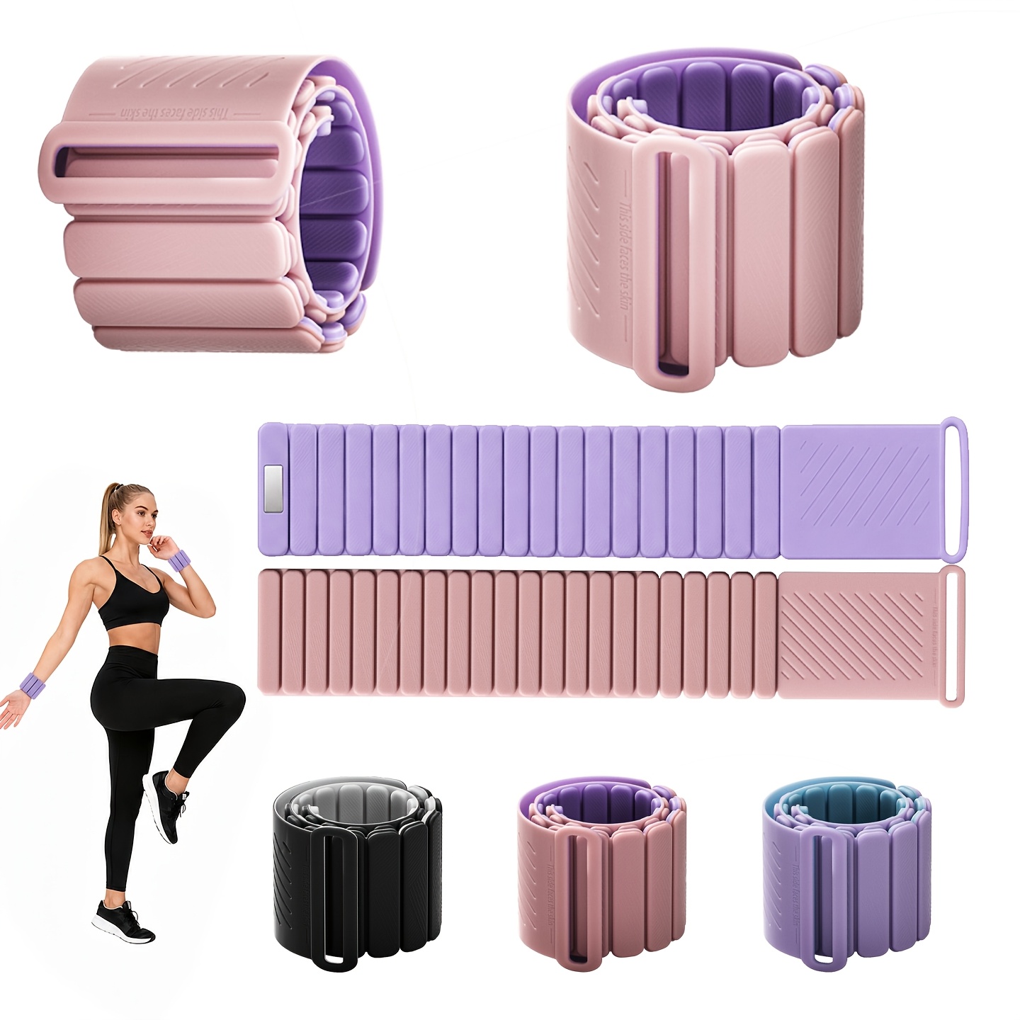 2pcs Magnetic Wrist & Ankle Weights with Hook & Loop Closure