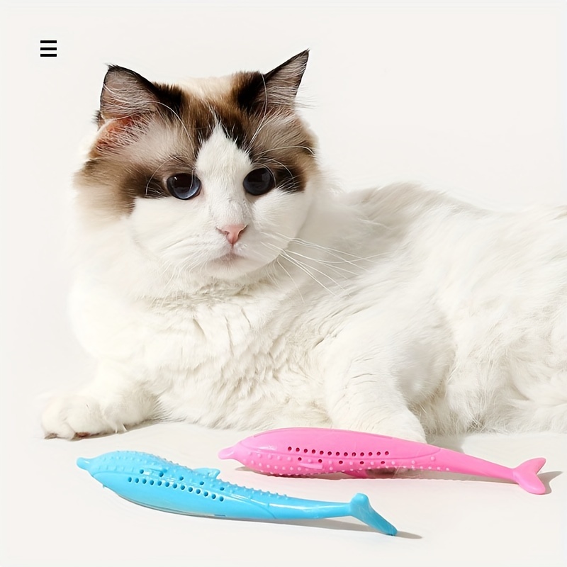 

Durable Cat Toothbrush Toy - Bite Resistant Silicone Fish Shape Toy For Pet Dental Care