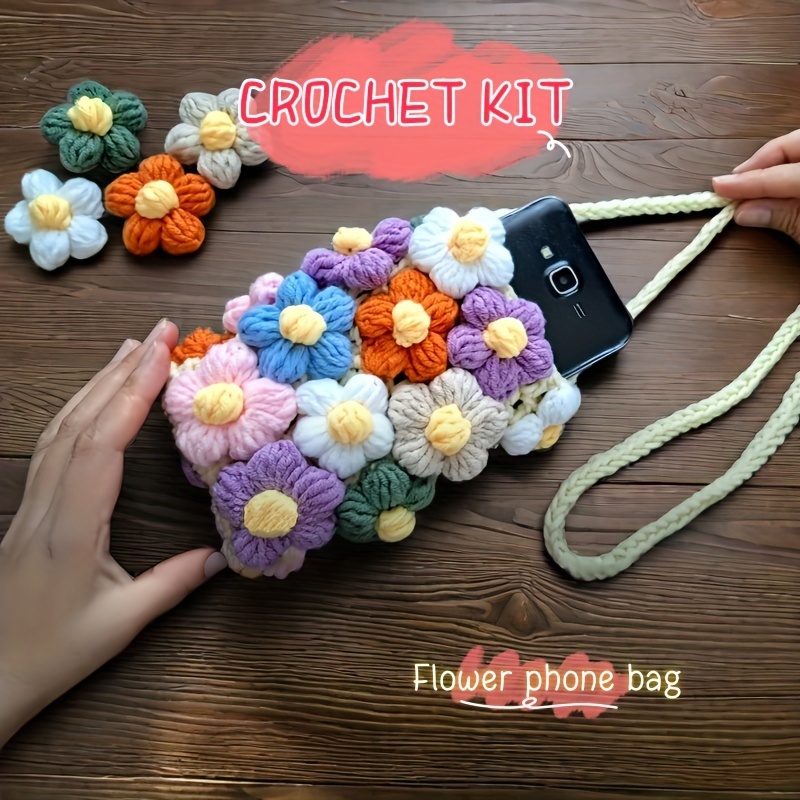 

1 Set Beginner Crochet Kit For A Phone Bag - All Set English Instructional , Includes , Crochet , , Markers - Diy For Adults