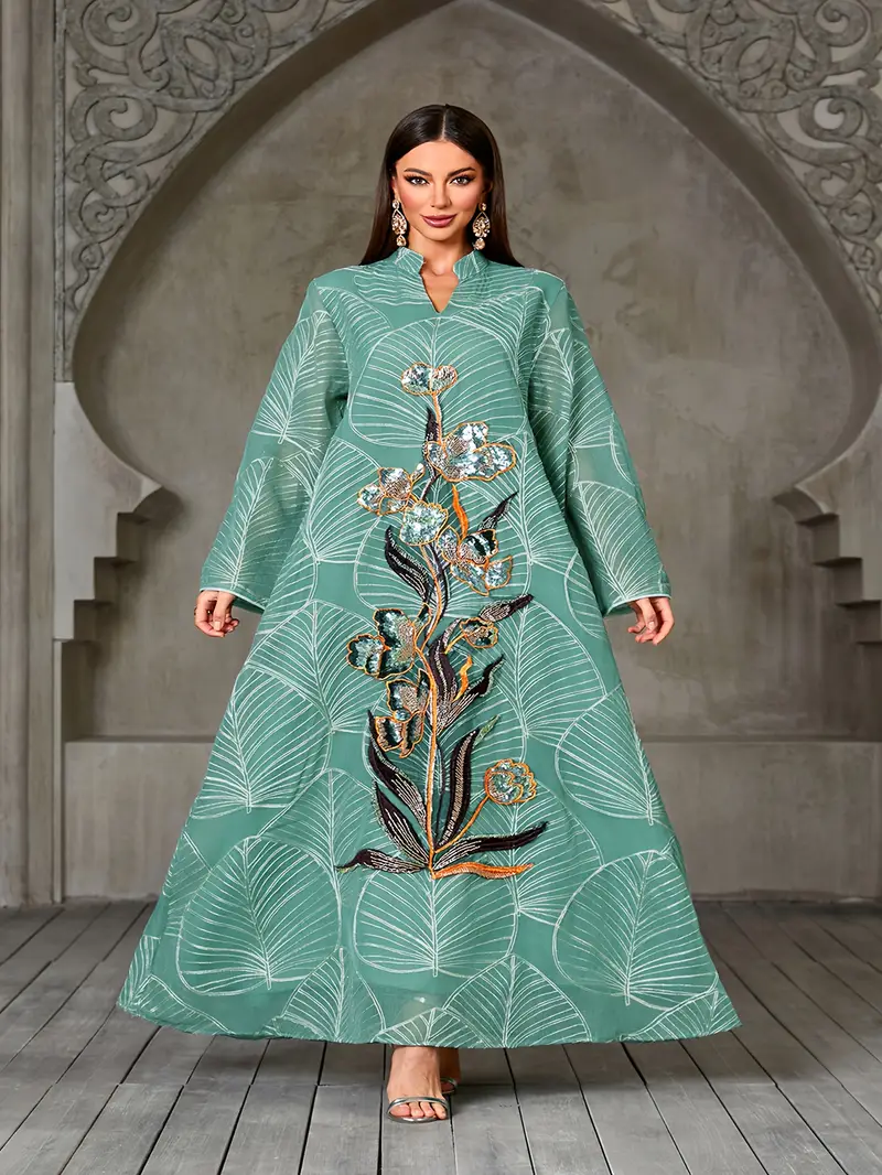 oriental middle eastern eid evening gown regular embroidered - Temu Mauritius oriental middle eastern eid evening gown regular embroidered - Temu Mauritius