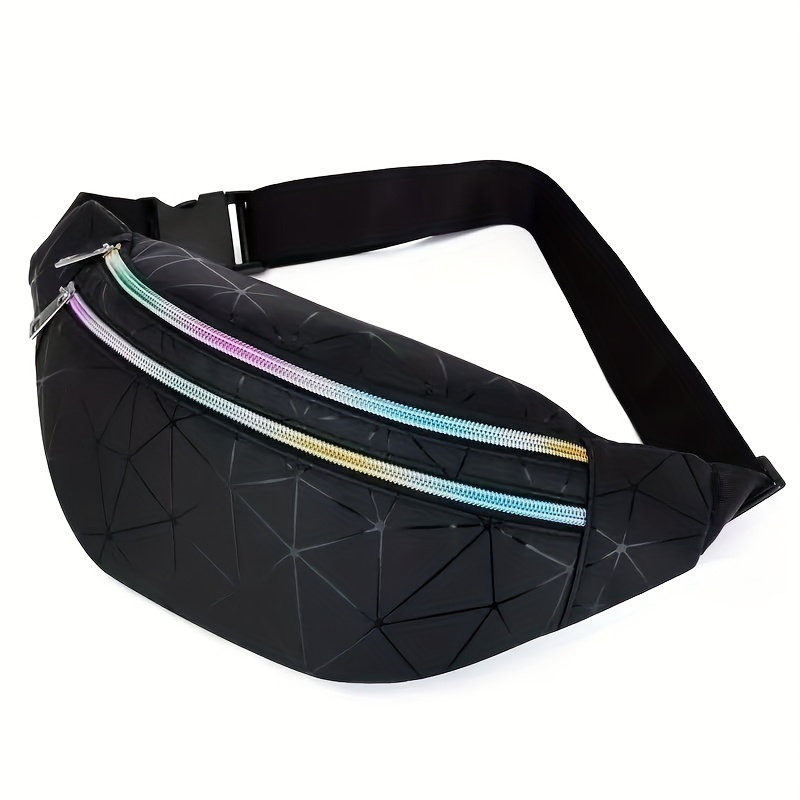 Beach Vacation Mobile Phone Bag Waist Bag Laser Fashion Sports Waist Bag Large Capacity Waist Bag Laser Chest Bag Shoulder Bag Size 31x10x7 (bag Fabric, Pull Cloth Gradient Color Random Cut)