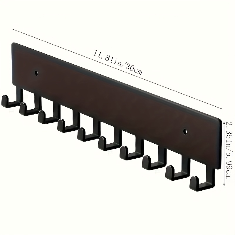 TEMU Custom Wall-mounted Key Holder With Personalized Name And Phone Number - A Durable In Black Finish For , Entry Or Organization