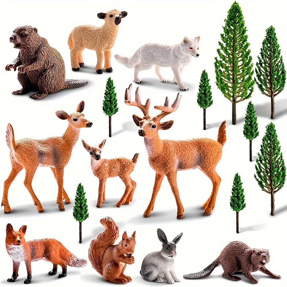 

18pcs Figurine Set - Miniature Plastic Models For Decor, Favors &