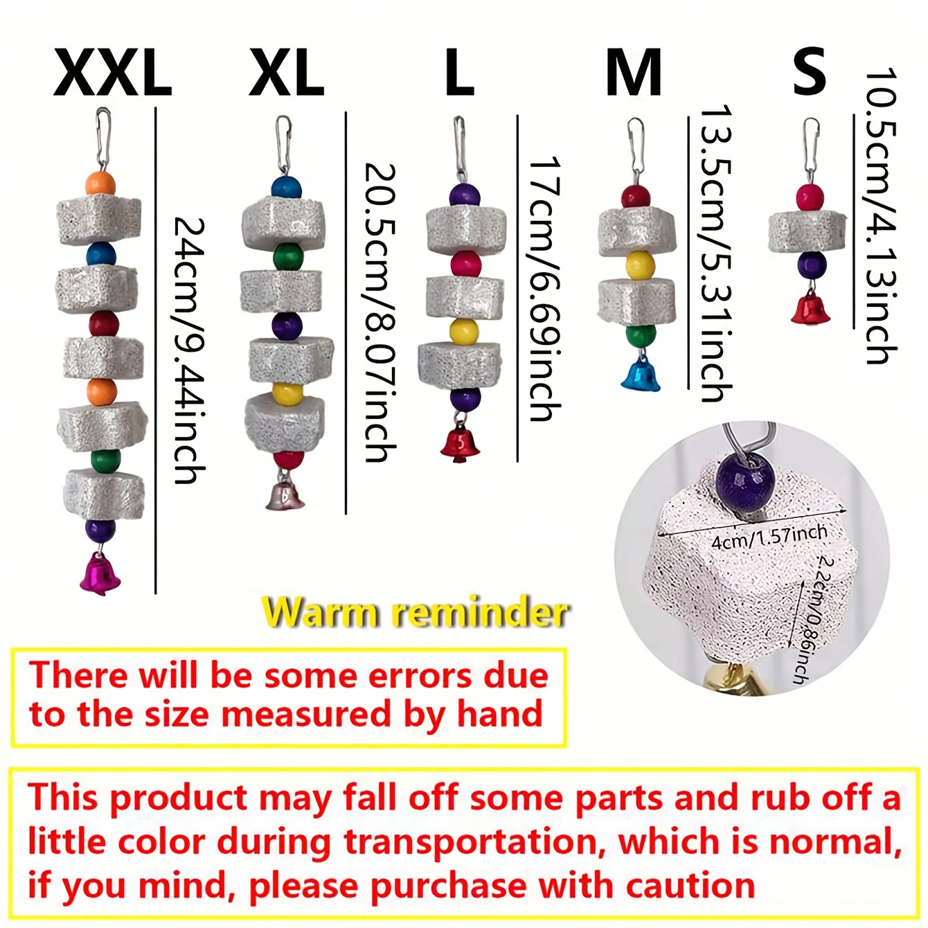 Parrot Flower Chew Toy - 1pc, Multiple Lengths : 10cm, 15cm, 20cm, 25cm, 30cm, Bird Cage Accessory, Random Color