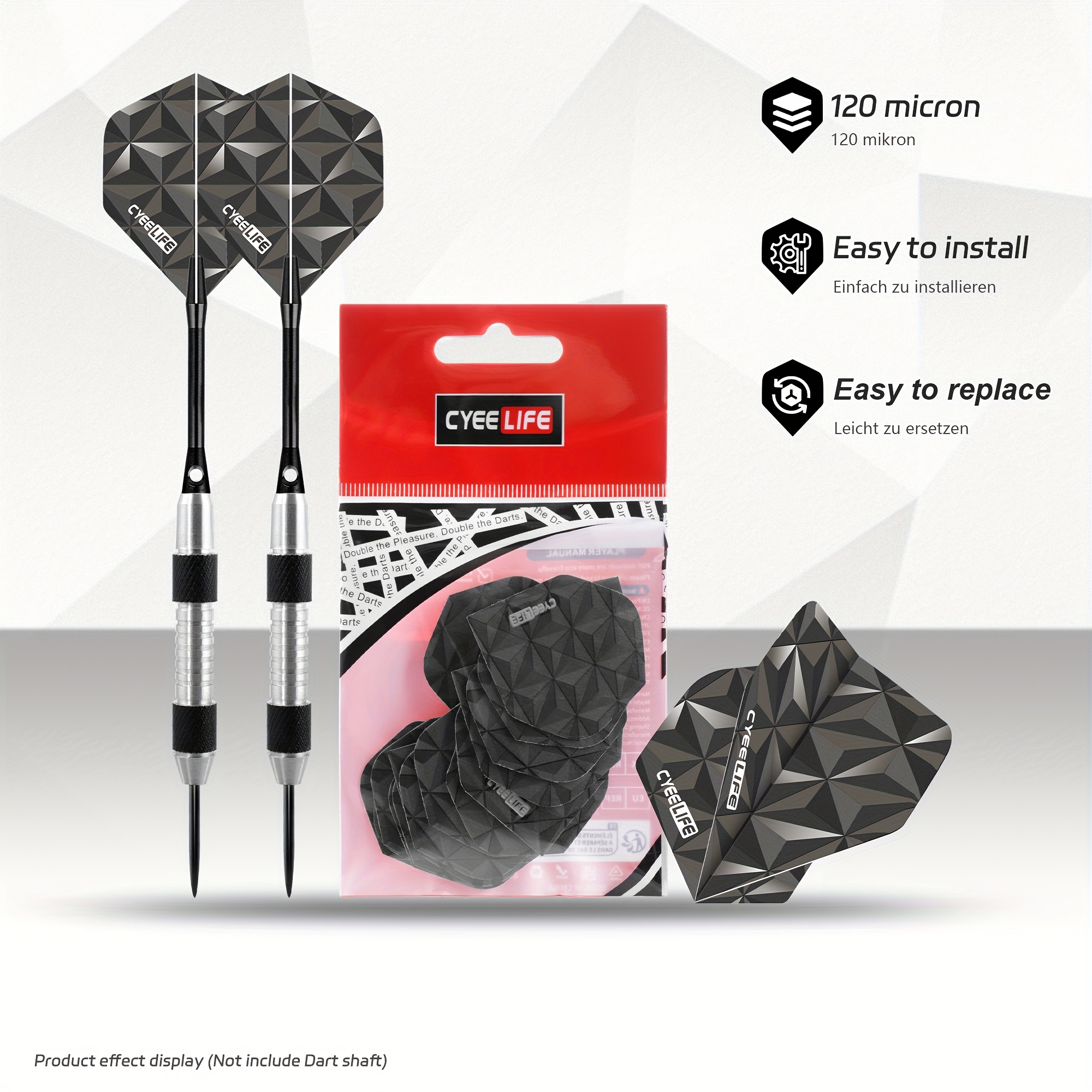 15 stuks CAREGAMES Dart Staartvleugels - Hoogwaardige PET Vluchtstabilisatoren Geschikt voor Competitief & Casual Darten, Aerodynamische Dart voor Verbeterde Nauwkeurigheid & Afstand, Vluchtvleugels