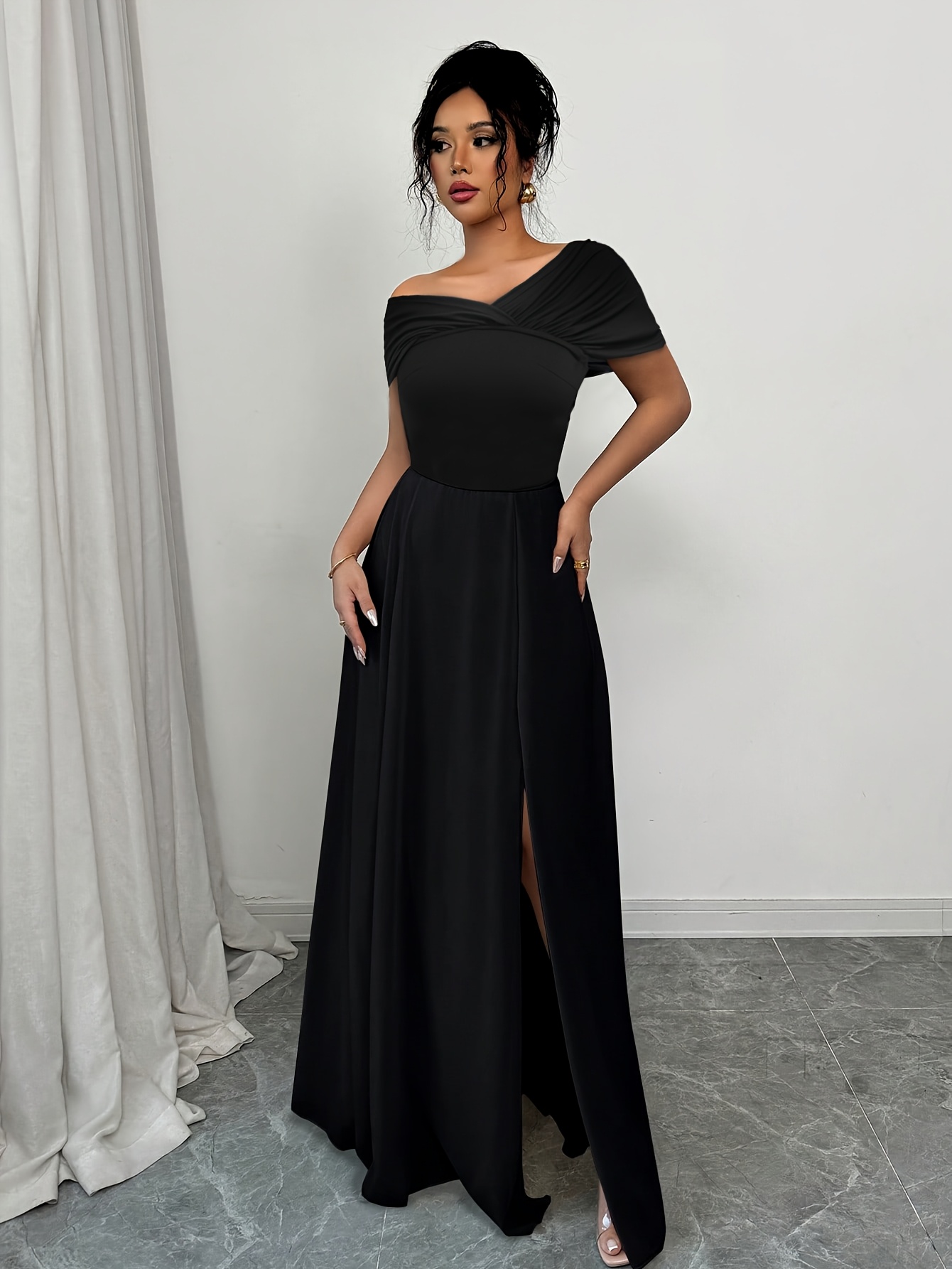 andmary Orga offshoulder dress black Feminine Black Off Shoulder