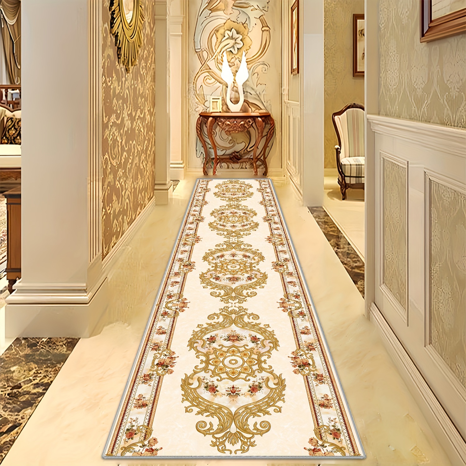 

1pc Crystal Velvet Runner Carpet Or Rug, Non-slip Backing, Modern Luxurious Long Carpet For Corridor, Easy Care, Suitable For Living Room, Sofa, Bedroom, Study, Hallway Mat