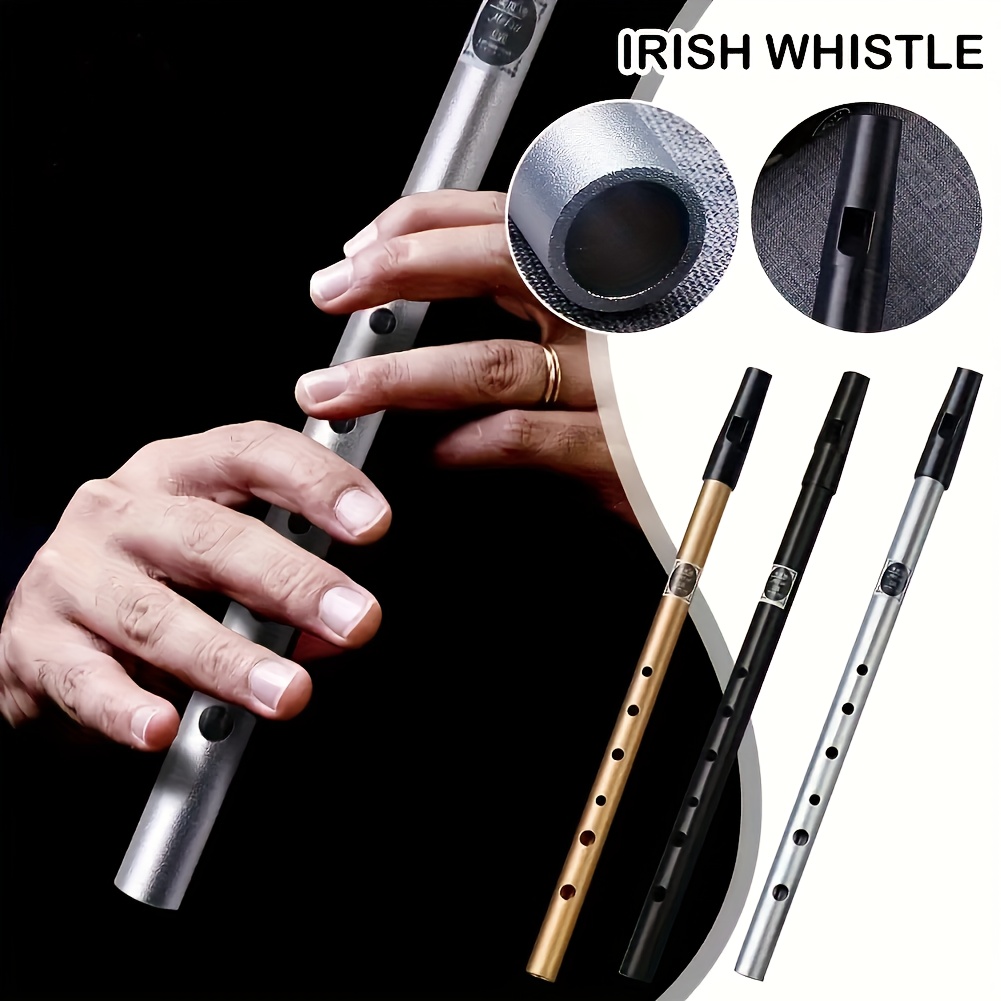Irish Whistle C/D Key Aluminum Alloy Material Suitable for Beginners Straight Vertical Flute Instrument