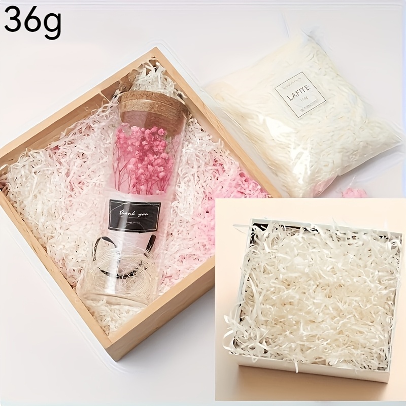 Image of 36g Elegant Paper (white) - Premium Decorative Gift Filling Material, Perfect For Weddings, Birthdays, Christmas, Easter, And New Year Gifts - High-quality Elegant Wrapping Paper