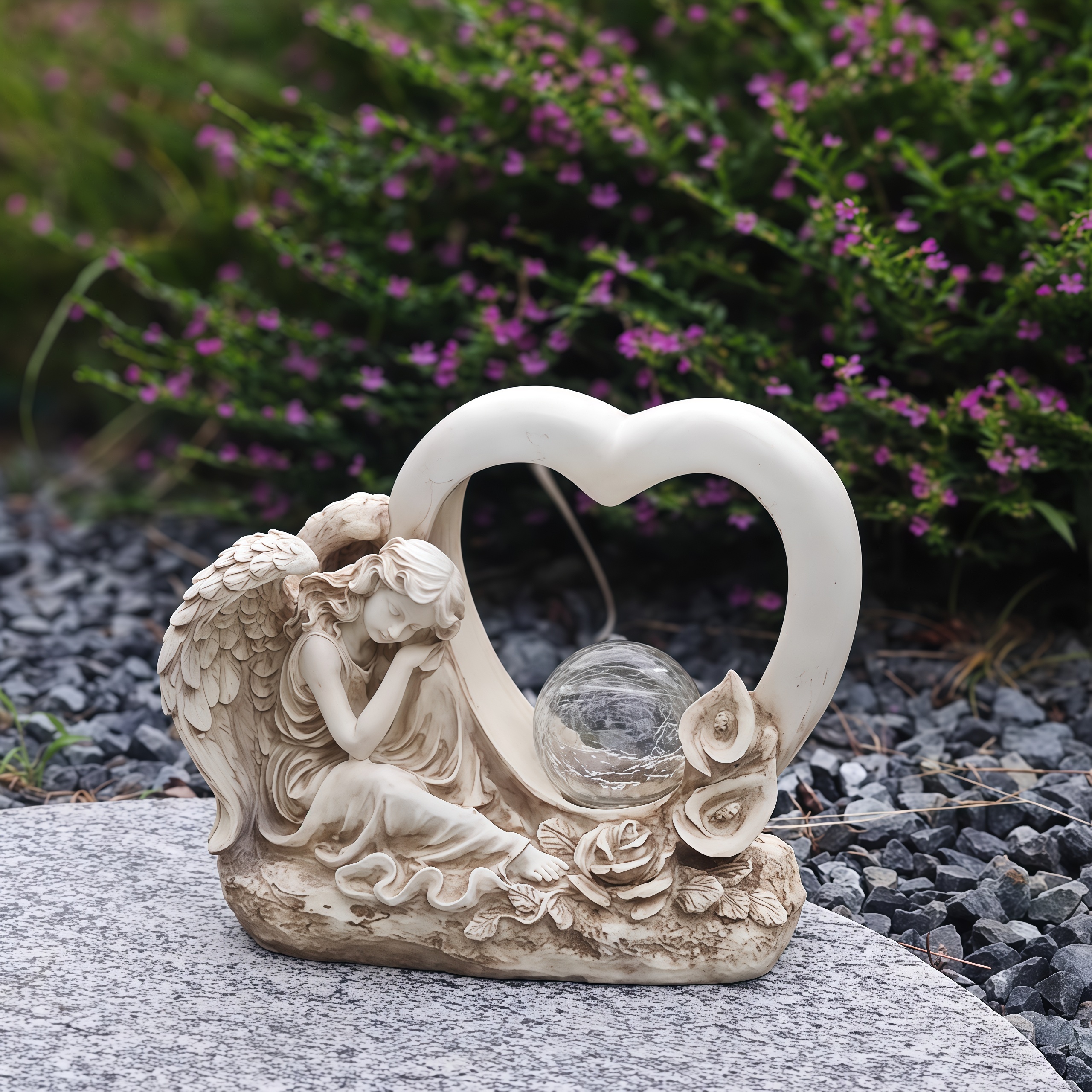 1 * Zonne-energie Engel Tuinlamp met Hartvormig Ontwerp – Gemaakt van * *  Energiezuinige Buitenverlichting voor Tuin * Gazon of Tafelblad – Perfect  Cadeau Idee *verlichting | Vintage Tuinlamp | ..., image size:2560x2560