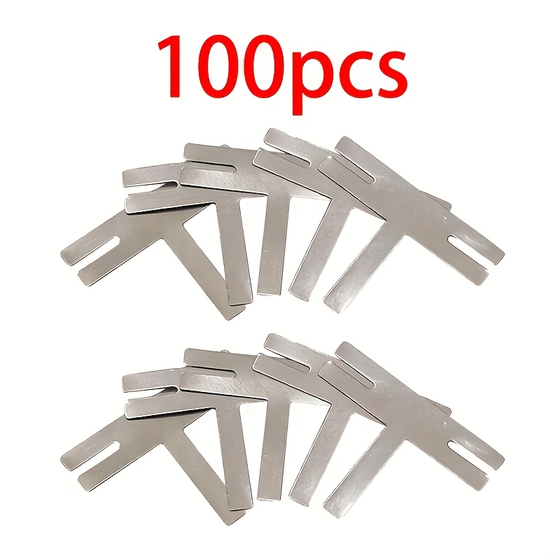 Image of 100pcs Nickel-plated T-type Spot Welding Tool, With Metal Structure, Suitable For Automotive Repair, Household Appliances And Welding Equipment Manufacturing, Used