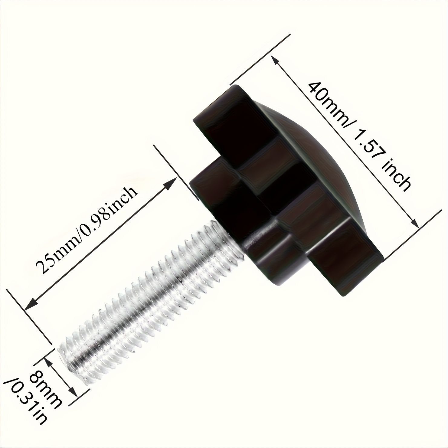 TEMU Set di quattro manopole a stella M8 x 20 mm per viti di fissaggio manuale, con estremit� - Componenti industriali