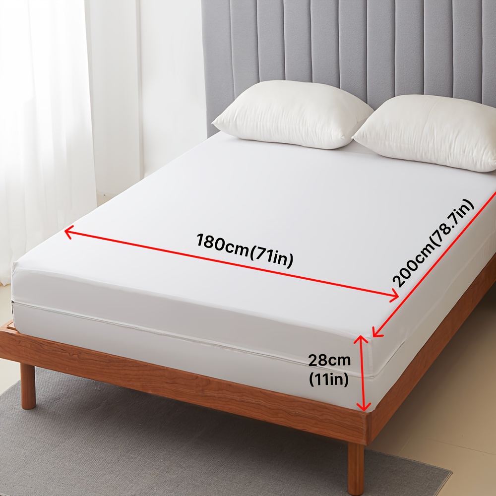 Housse De Matelas Imperméable Et Respirante 180x200x30cm - Fermeture Éclair - Douce Et Silencieuse - Simple/Double - 5