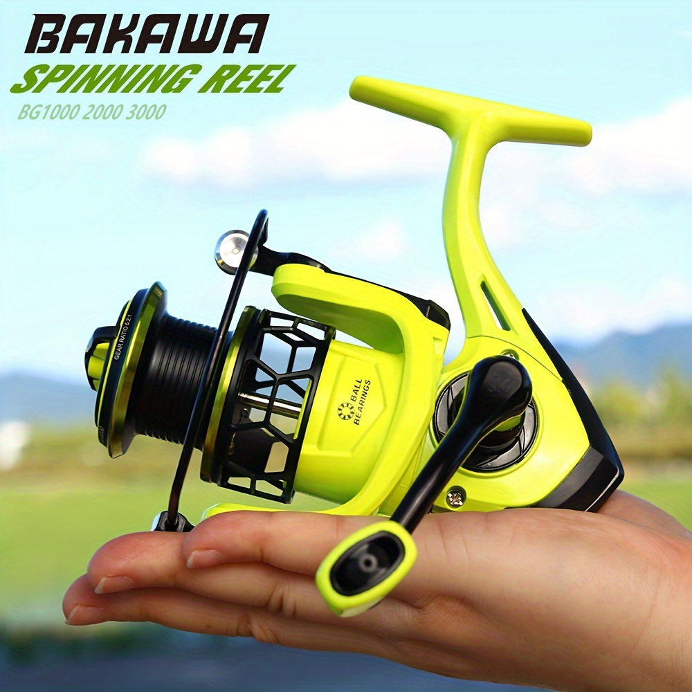 

Bakawa Fluorescent Green Reel - 5.2:1 Gear Cnc Machined Aluminum Alloy Rotating Fishing Reel, For Fresh And Saltwater, Pa Construction, Model Series 1000 2000 3000