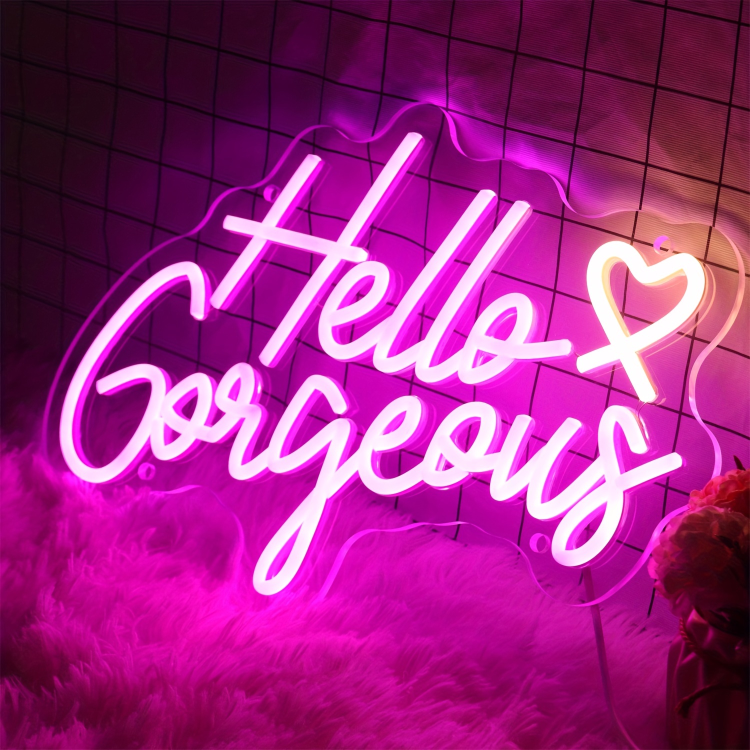 Hello Gorgeous Neon Sign Hello Beautiful Pink LED Neon Lights for Home  Wedding Birthday Backdrop Bacelorette Party Wth Dimmable