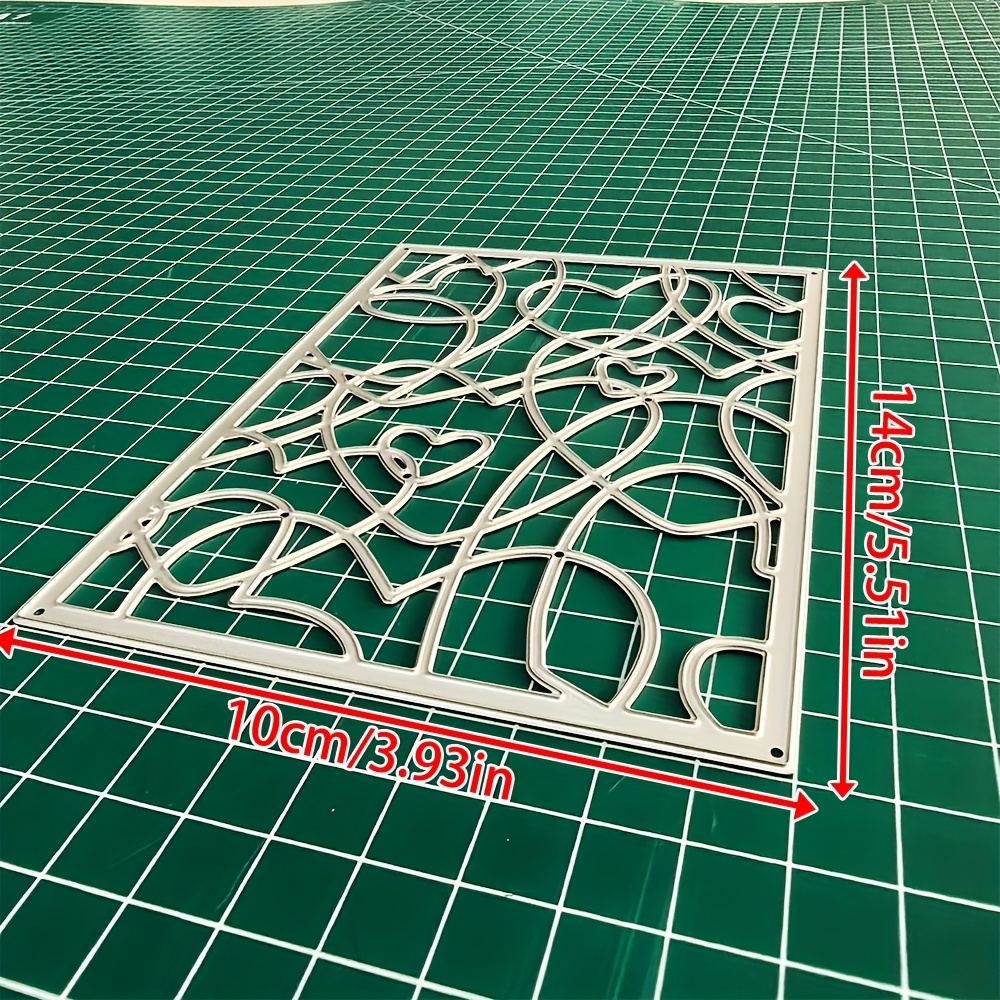 TEMU 1pc Rectangular Heart Shaped Metal Cutting Die, Scrapbook Embellishment Embossing Die Cut, Template For Greeting Cards, Ideal For Album Card