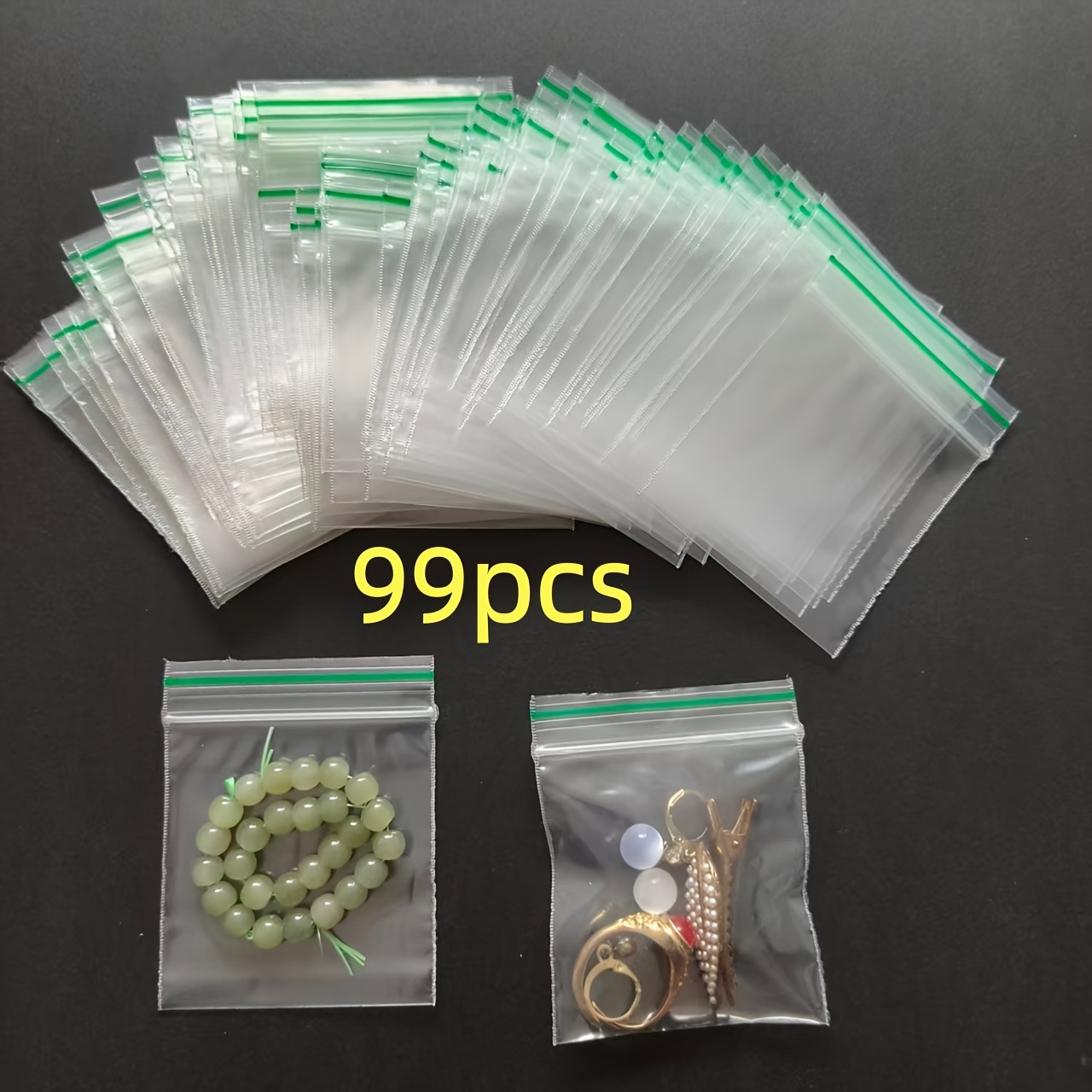 TEMU Bustine autosigillanti in plastica riutilizzabili da 99 pezzi, misura: 6,01 � 6,2 cm. Sacchetti di piccole dimensioni per conservazione a di