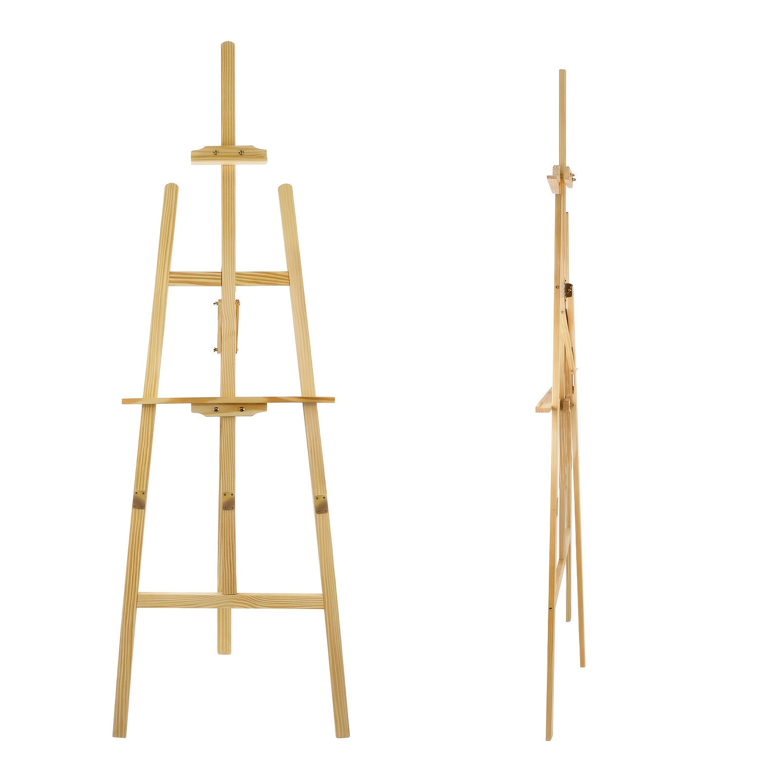 Image of A 1.75-meter Tall Floor Easel, Perfect For , Made Of Wood, Foldable, And Adjustable, Ideal For Adults, Artists, And Novices