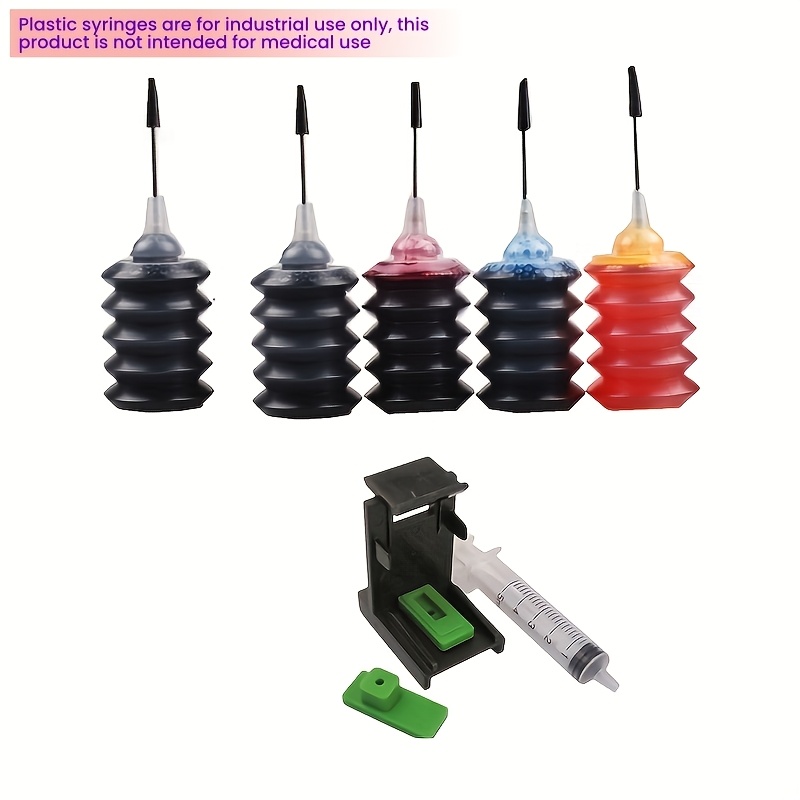 Image of 5 Ink 30ml Refill Ink Kit For 305 304 302 301 61 62 65 67 122 123 21 22 Ink Cartridge With Cleaning Tool Ink Clip