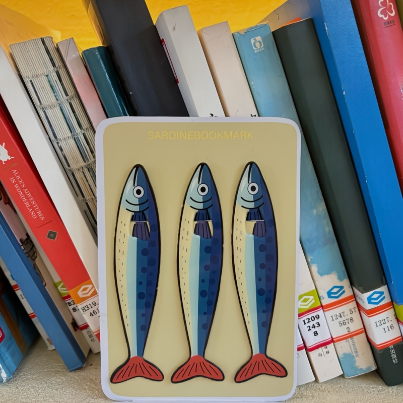 TEMU 3pcs Sardine Bookmark For Book Folder, Cute Bookmark Gifts For Book Lovers - Book Marker For Reading - Book Markers With Quirky And
