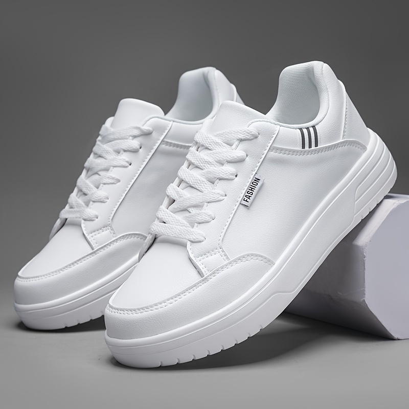 Image of Men' Glue Fashion Casual Sports Sneakers, Trendy All-match White Shoes