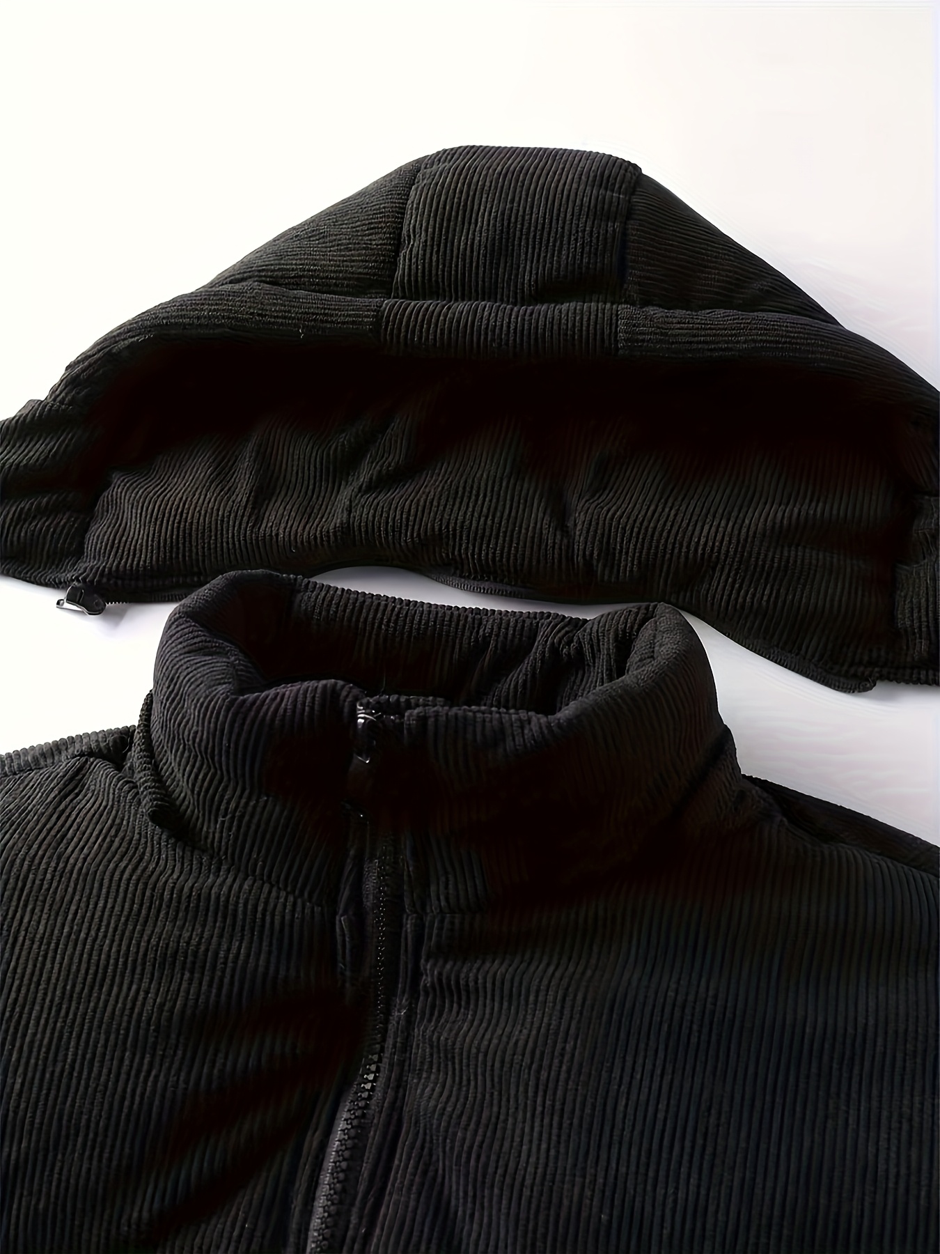 Men's Contrasting Color Thickened Jacket with Detachable Hat