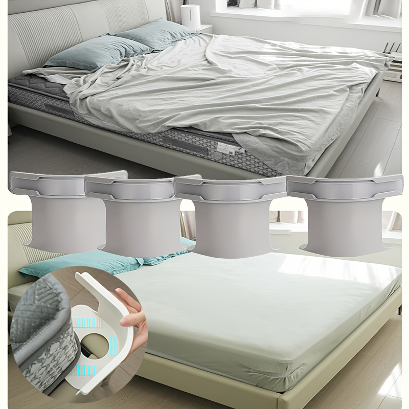 4 heavy duty corner sheet holders non   mattress straps for all sheet sizes   fixed keeping sheets in place sheet clips modern bedding durable mattress straps sheet holders details 1