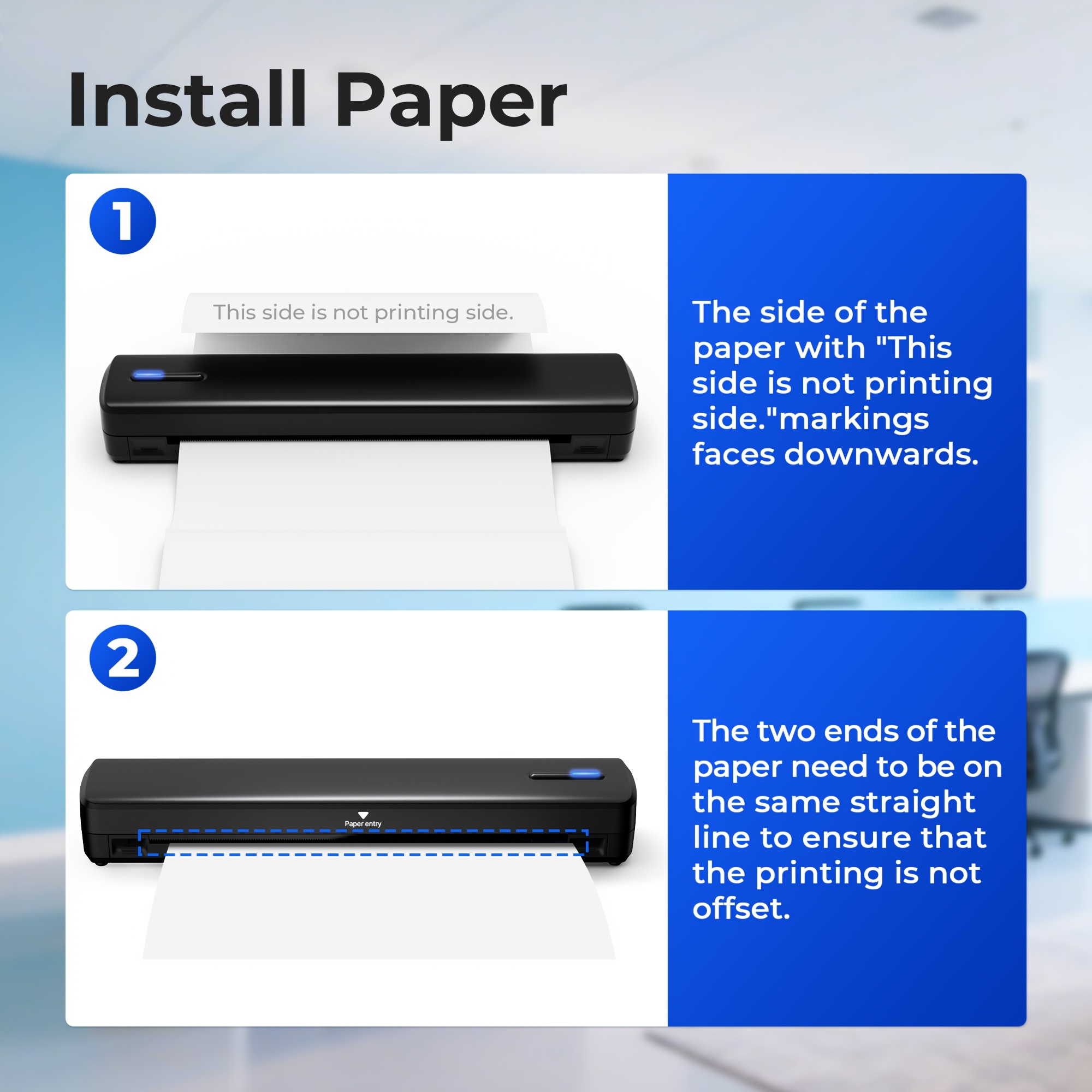 Imprimante Portable Sans Encre D810B, Imprimante Sans Fil de Voyage, Machine à Tatouage Thermique, Compatible avec Papier Thermique A4 et US Letter, Adaptée aux Téléphones Portables et Ordinateurs Portables, Idéale pour les Affaires, Voyages, Bureau et Maison
