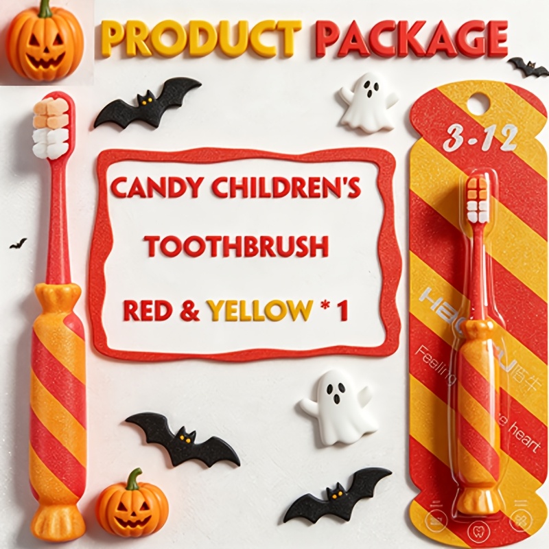 Candy Shaped Handle Cute Toothbrush, 4 Bright Color Training Toothbrush