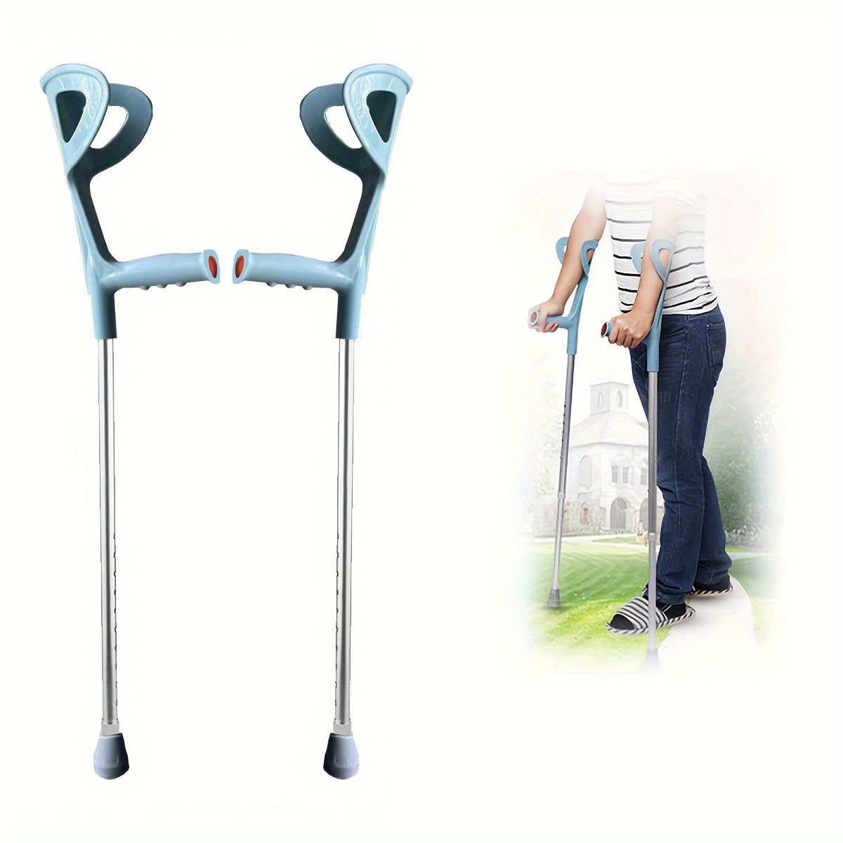 2pcs/1pc Forearm Crutches for Adults, Adjustable Adult Crutches, Aluminum Crutches for Walking