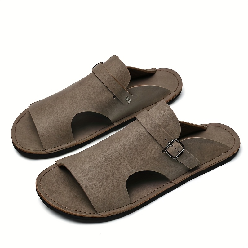 mens summer slide sandals breathable   cover   with   sole adjustable   strap round toe design for casual outdoor pool and summer wear strappy sandals Product details 7