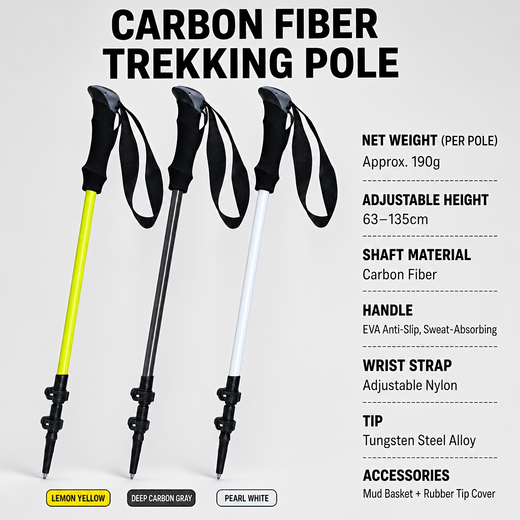 Carbon Fiber Trekking Poles for Hiking