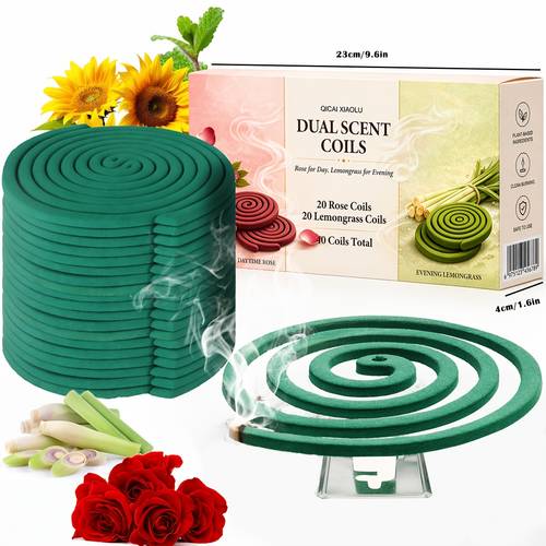 40pcs formula large thickened incense discs sage citronella mint leaves and rose hours natural essential oils rose scent for daily use and scent for night use suitable for outdoor courtyards